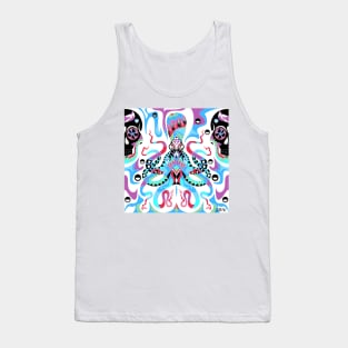 the magical kraken kaiju pattern art in ecopop wallpaper Tank Top